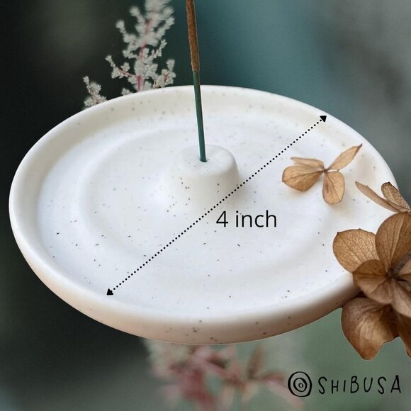 Ceramic Incense Holder - Modern Minimalist Circular Incense Burner - Wide Ash Ca - Picture 7 of 9